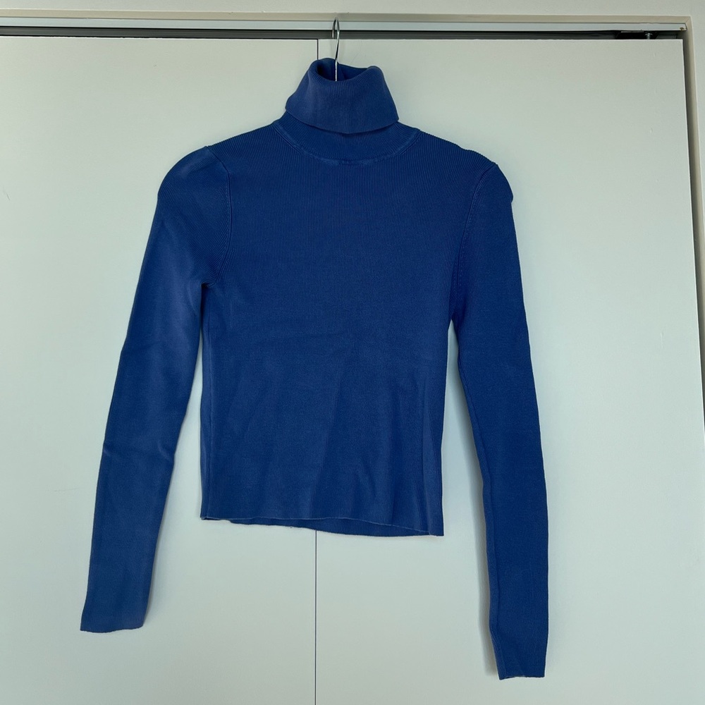 Zara Ribbed Cropped Turtle Neck